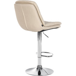 Tabouret de bar Laurel, tissu, chrome crème