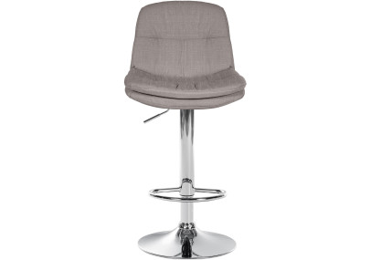 Tabouret de bar Laurel tissu gris chrome