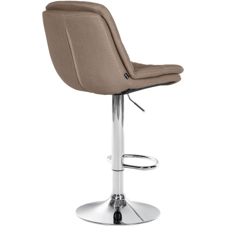 Tabouret de bar Laurel, tissu, chrome taupe