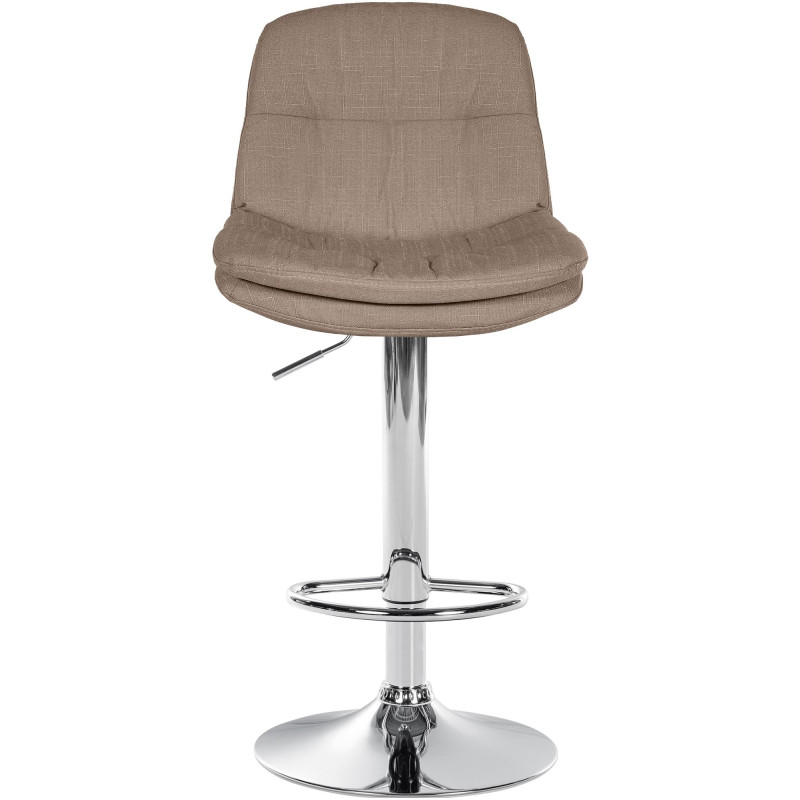 Tabouret de bar Laurel, tissu, chrome taupe