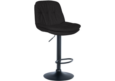 Tabouret de bar Laurel, tissu noir