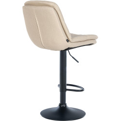 Tabouret de bar Laurel, tissu, noir et crème