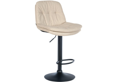 Tabouret de bar Laurel tissu noir crème