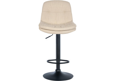 Tabouret de bar Laurel tissu noir crème