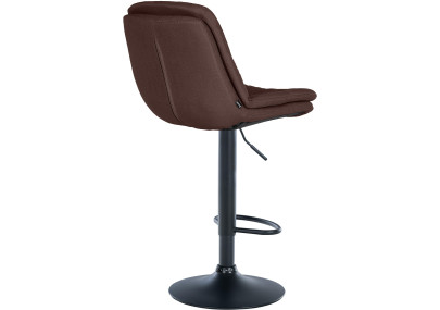 Tabouret de bar Laurel, tissu noir et marron