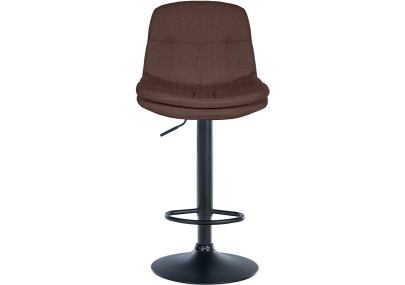 Tabouret de bar Laurel tissu noir marron