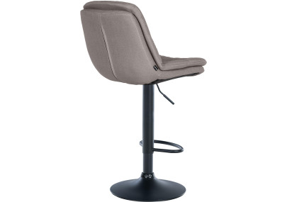 Tabouret de bar Laurel, tissu noir et gris