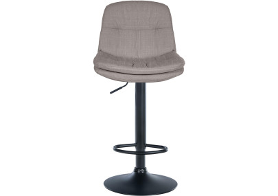 Tabouret de bar Laurel, tissu noir et gris
