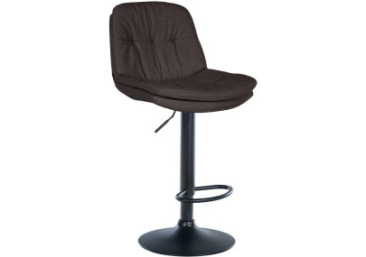 Tabouret de bar Laurel tissu noir gris foncé