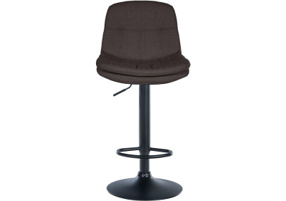 Tabouret de bar Laurel tissu noir gris foncé