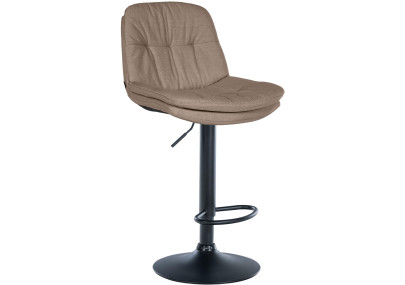 Tabouret de bar Laurel tissu noir taupe