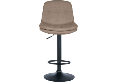 Tabouret de bar Laurel tissu noir taupe