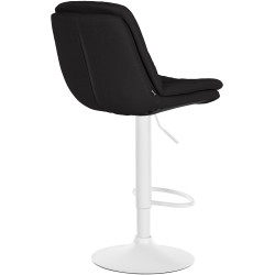 Tabouret de bar Laurel, tissu, blanc/noir