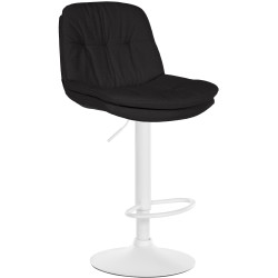 Tabouret de bar Laurel, tissu blanc noir