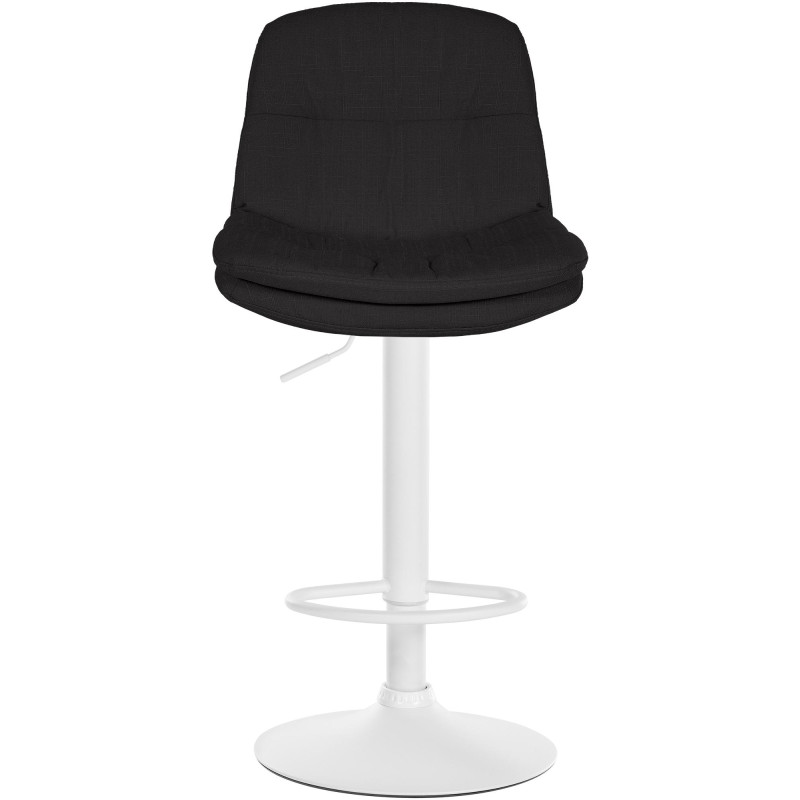 Tabouret de bar Laurel, tissu blanc noir
