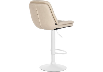 Tabouret de bar Laurel, tissu blanc/crème