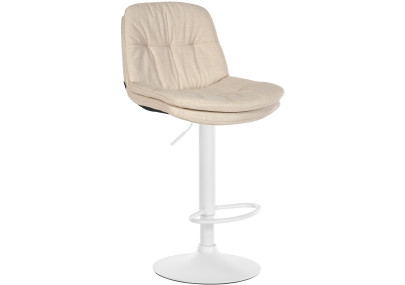 Tabouret de bar Laurel, tissu blanc/crème