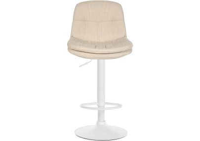 Tabouret de bar Laurel tissu blanc crème