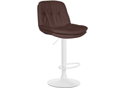 Tabouret de bar Laurel tissu blanc marron