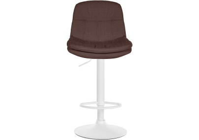 Tabouret de bar Laurel tissu blanc marron