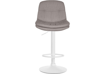 Tabouret de bar Laurel tissu blanc gris