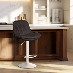 Barhocker Laurel Stoff weiß