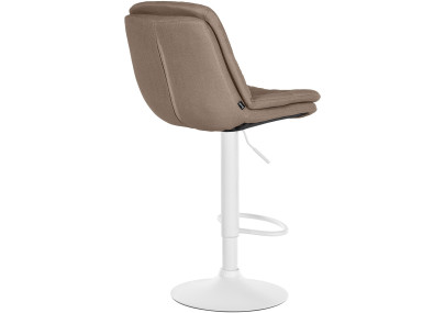 Tabouret de bar Laurel, tissu, blanc/taupe
