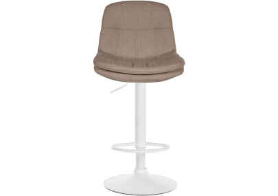 Tabouret de bar Laurel, tissu, blanc/taupe