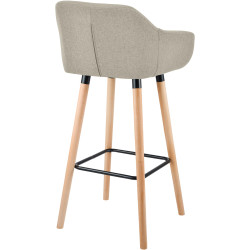 Tabouret de bar en tissu Grant crème