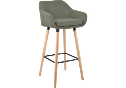 Tabouret de bar Grant, tissu gris clair
