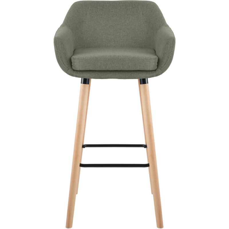 Tabouret de bar en tissu Grant gris clair