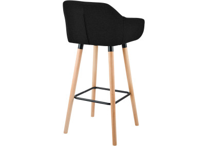 Tabouret de bar Grant, tissu noir