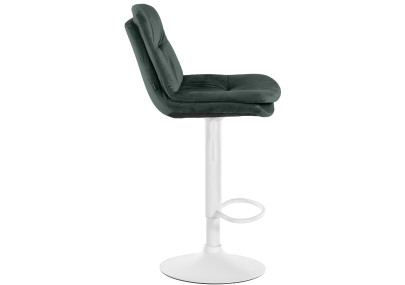 Tabouret de bar Laurel velours blanc vert foncé