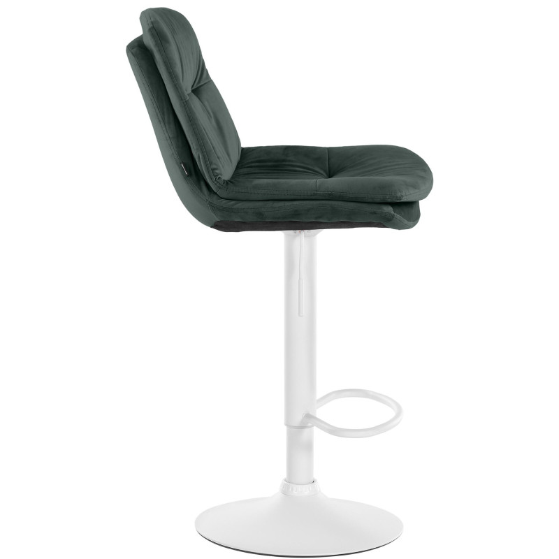 Tabouret de bar Laurel velours blanc vert foncé