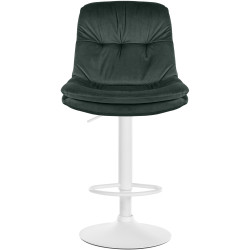 Tabouret de bar Laurel velours blanc vert foncé