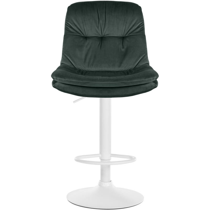 Tabouret de bar Laurel velours blanc vert foncé