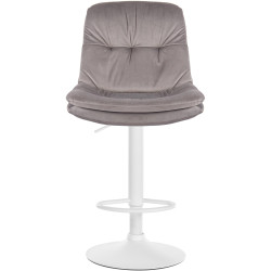 Tabouret de bar Laurel, velours, blanc/gris