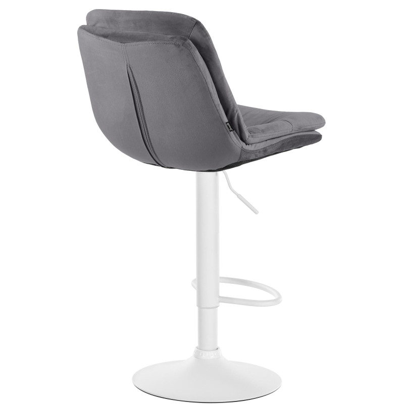 Tabouret de bar Laurel velours blanc gris foncé
