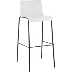 Sgabello design Hoover in polipropilene bianco,nero