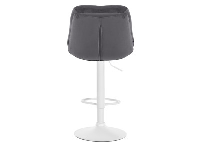 Tabouret de bar Laurel velours blanc gris foncé