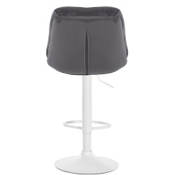 Tabouret de bar Laurel velours blanc gris foncé