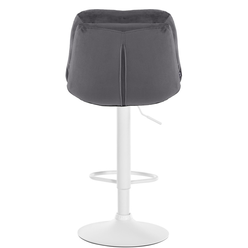 Tabouret de bar Laurel velours blanc gris foncé