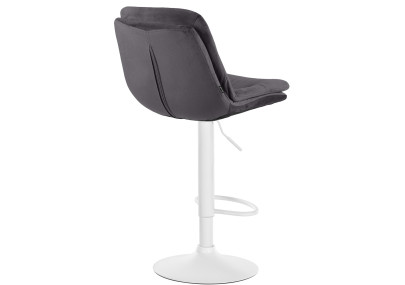 Tabouret de bar Laurel velours blanc noir