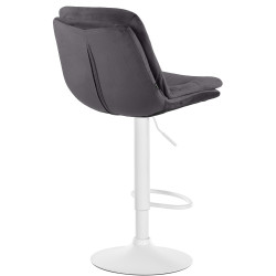 Tabouret de bar en velours Laurel, blanc/noir