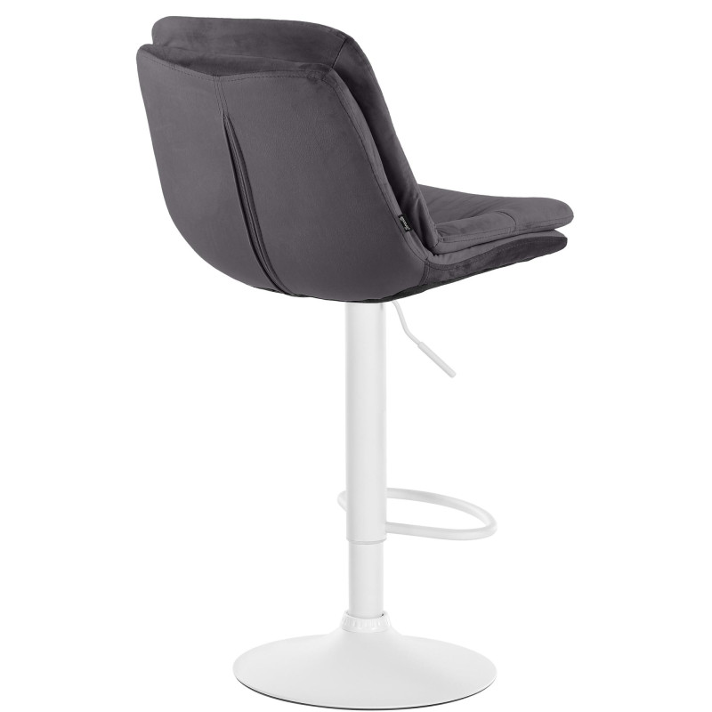 Tabouret de bar Laurel velours blanc noir