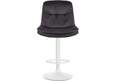 Tabouret de bar Laurel velours blanc noir