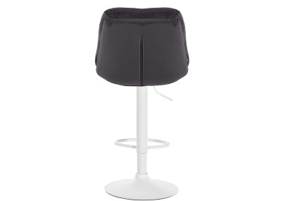 Tabouret de bar Laurel velours blanc noir