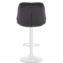 Tabouret de bar en velours Laurel, blanc/noir