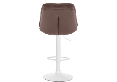 Tabouret de bar Laurel velours blanc marron