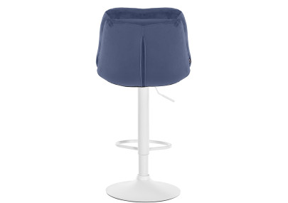 Tabouret de bar Laurel velours blanc bleu